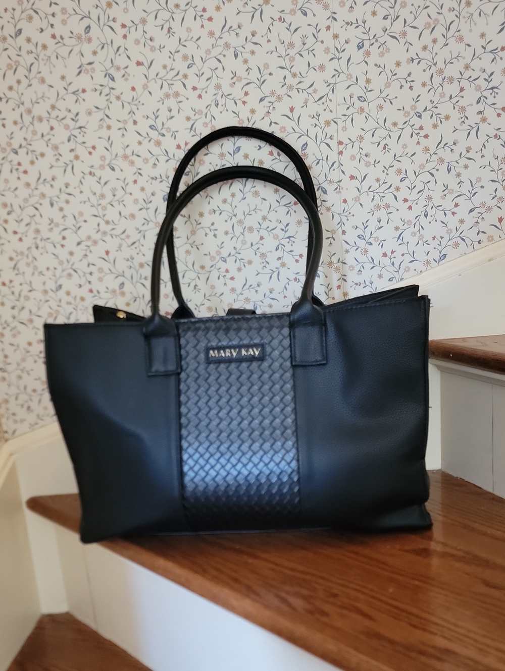 Mary Kay Black Woven-Panel Tote